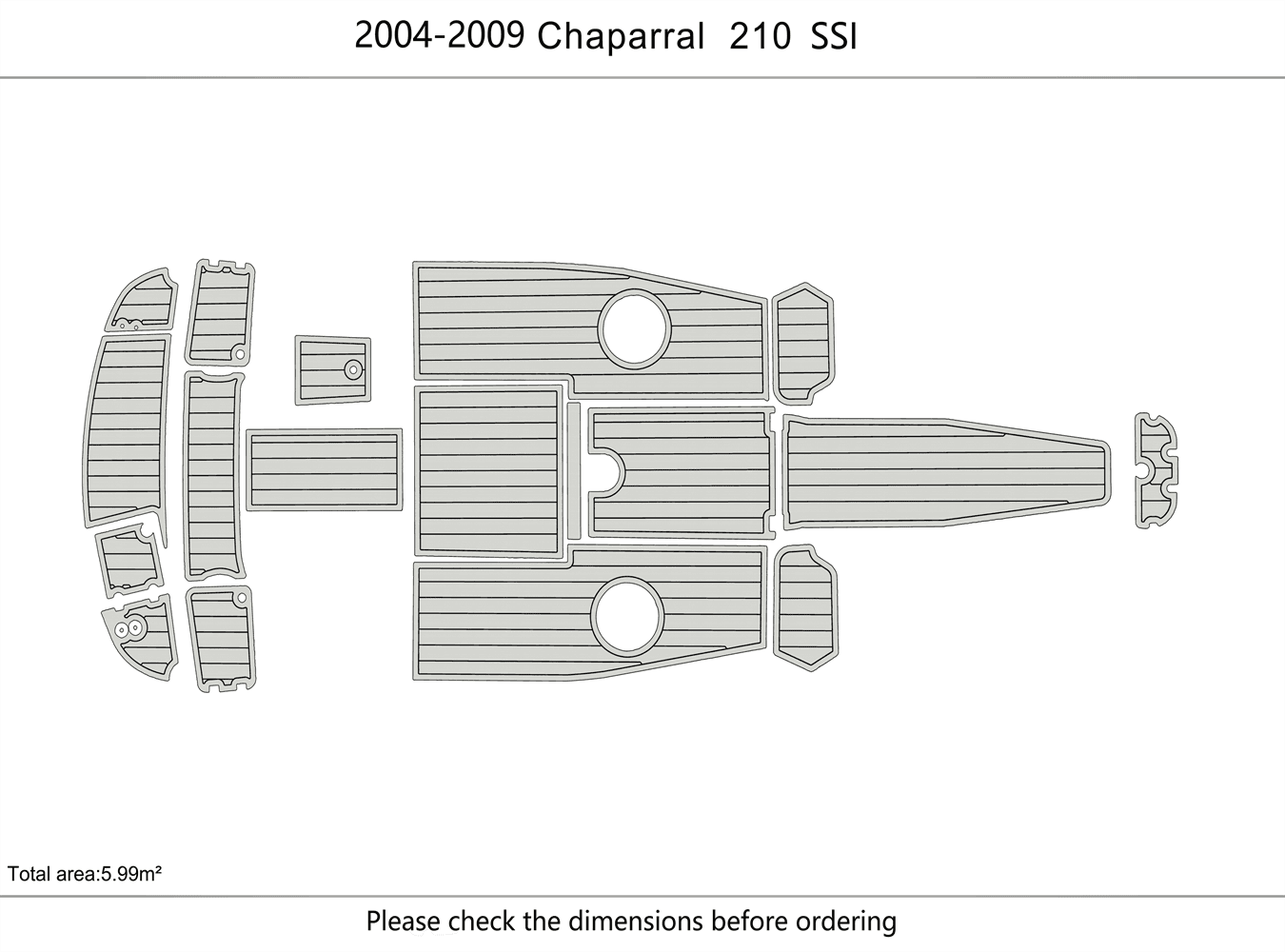 Top-down cut layout for a 2004–2009 Chaparral 210 SSi